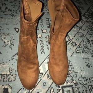 slim calf block heel boots